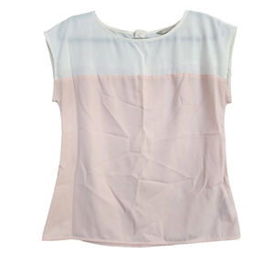 Banana Republic Womens Pullover Blouse Size SP Sheer Chiffon Zip Back Top